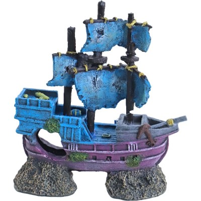 Ornament Gezonken Galjoen Schip - Gekleurd