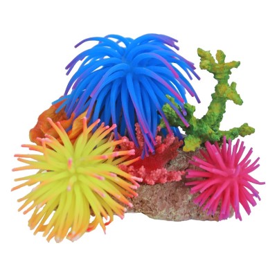 Ornament Siliconen 3 Bloem met Rots/Schelp - 15cm