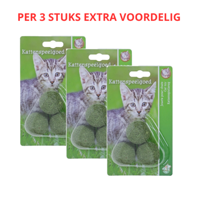 Kattenspeelgoed Kattenkruid Catnip Ballen - 3 stuks