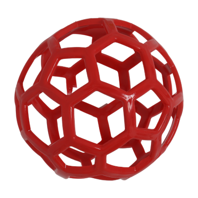 Hondenspeelgoed TPR Speelbal Hol - Rood 14cm