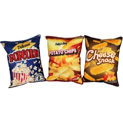 Hondenspeelgoed Zak Popcorn Chips 22cm - Assorti