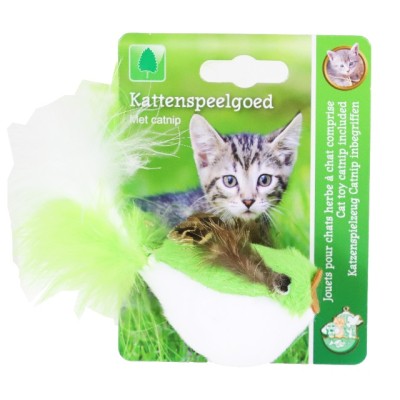 Kattenspeelgoed Tringel Vogel met Veren - Assorti