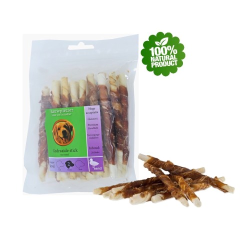 Kauwstick Natuurlijk met Eend - 12cm 20st