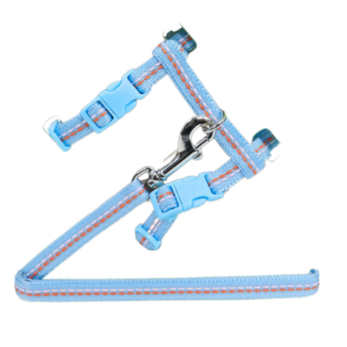 Kattentuig Nylon met Stiksel - Lichtblauw