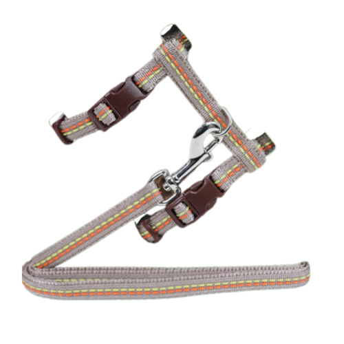 Kattentuig Nylon met Stiksel - Mocca