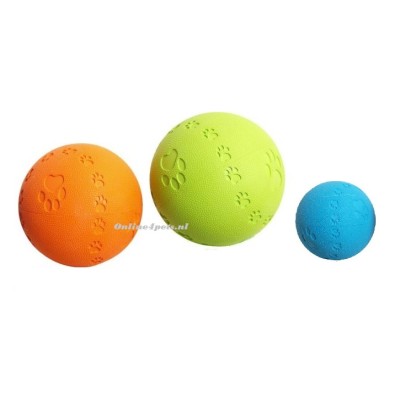 Rubber Bal Pawprint en Geluid - 11cm
