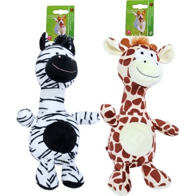 Hondenspeelgoed Pluche Giraffe/Zebra - 25cm