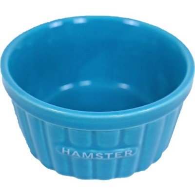 Hamster Eetbak Steen Ribbel 8cm - Blauw