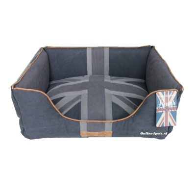 Happy House Canvas Mand Vlag - Grijs 3 maten