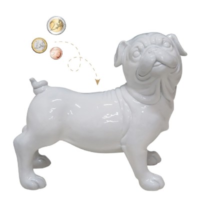 HH Spaarpot Hond - Glanzend Wit