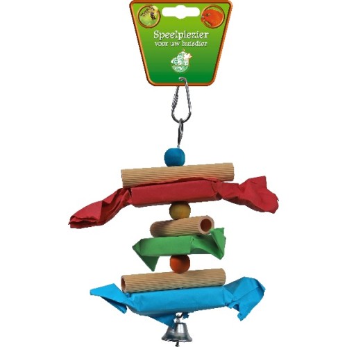 Vogelspeelgoed Ladder Hout/Kunststof met Papier - 20cm
