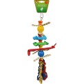 Vogelspeelgoed Ladder Hout/Raffia met Bal en Papier - 40cm