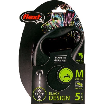 Flexi Black Design Cord M 5m - Zwart