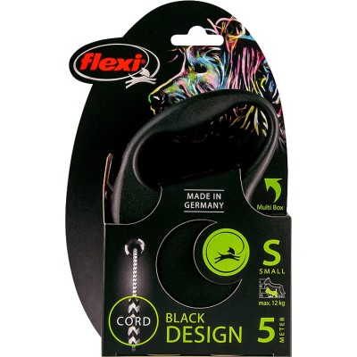 Flexi Black Design Cord S 5m - Zwart