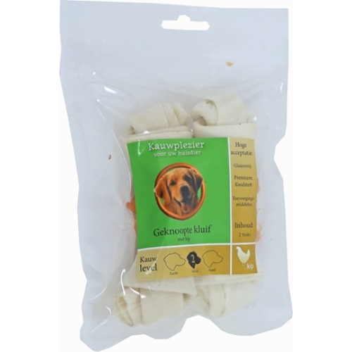 Geknoopt Kluif met Kip 2 stuks - 14 cm