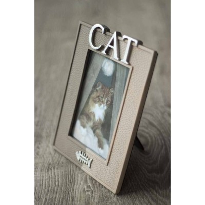 HH Fotolijst Staand Kat Taupe/Zilver - Cat