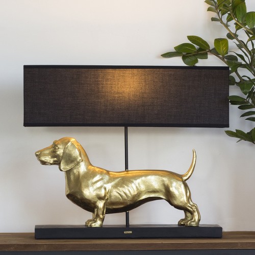 Happy House Lamp Teckel - Goud