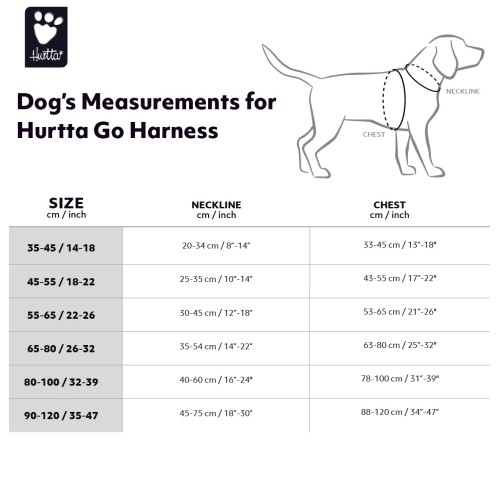 Hurtta Go Harnas Stormy Grey - 5 maten