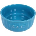 Katten Eetbak Steen Ribbel 12 cm - Blauw
