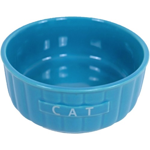 Katten Eetbak Steen Ribbel 12 cm - Blauw