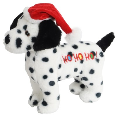 Kerst Hond Kerstmuts HO HO HO - Wit/Zwart 30cm Kerst Hond Kerstmuts HO HO HO - Wit/Zwart 30cm