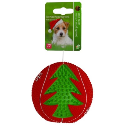 Kerst Hond Latex Kerstbal - Rood/Groen 10cm Kerst Hond Latex Kerstbal - Rood/Groen 10cm