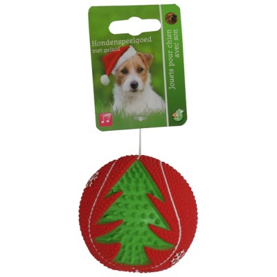 Kerst Hond Latex Kerstbal - Rood/Groen 7,5cm Kerst Hond Latex Kerstbal - Rood/Groen 7,5cm