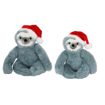 Kerst Hondenspeelgoed Luiaard met Kerstmuts - Grijs 32cm Kerst Hondenspeelgoed Luiaard met Kerstmuts - Grijs 32cm