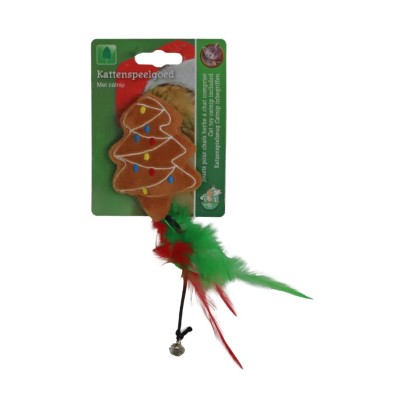 Kerst Kat Kerstboom met Catnip, Veren en Bel Kerst Kat Kerstboom met Catnip, Veren en Bel