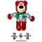 Kerst Hond Kong Holiday Knots Bear - S/M Assorti