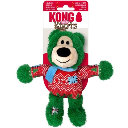 Kerst Hond Kong Holiday Knots Bear - S/M Assorti Kerst Hond Kong Holiday Knots Bear - S/M Assorti