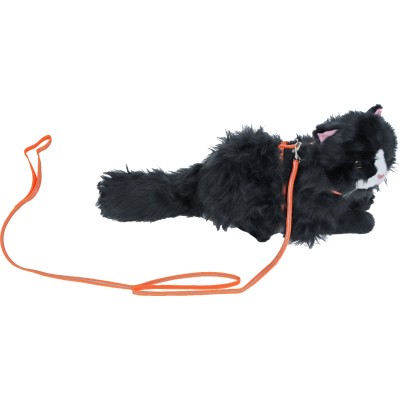 Kittentuig Nylon met Lijn - Neon Oranje