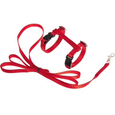 Kittentuig Nylon met Lijn - Rood