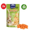 Knaagdiersnack Drops Wortel - 3x 75 gram