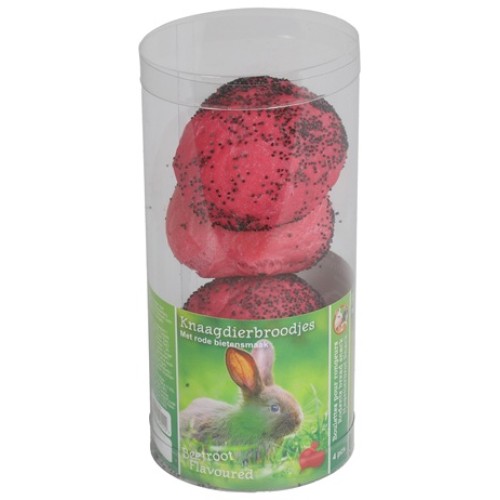Knaagdiersnack Rode Biet Broodjes - 4 stuks