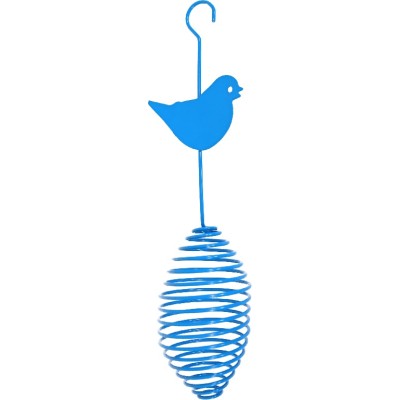 Metalen Mezenbol Houder Vogel - Blauw