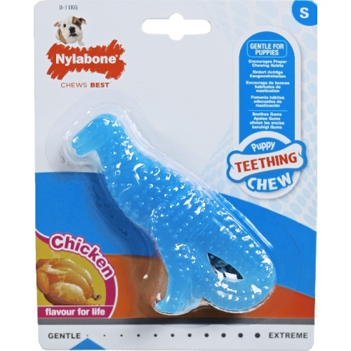 Nylabone Puppy Chew Dino S Blauw - Kip