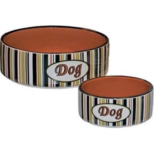 Honden Voer/Drinkbak Steen Gestreept - 2 maten