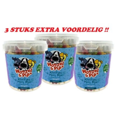 Woezel en Pip Hondenkoekjes - Kluifjes Mini Mix Vega