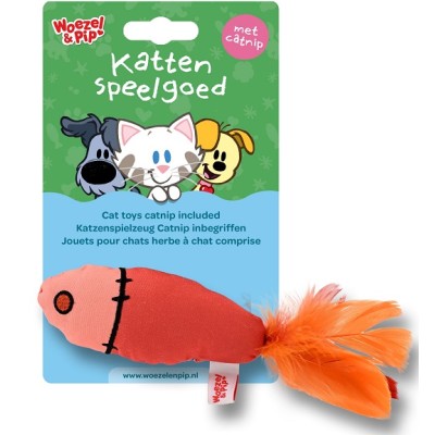 Woezel en Pip Kattenspeelgoed - Ritselvis Rood 25cm
