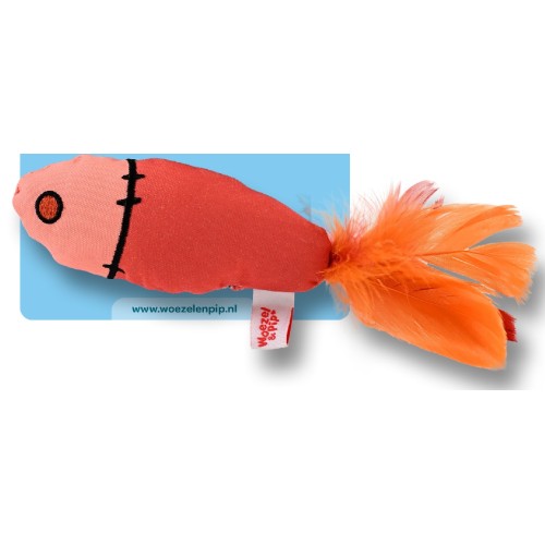 Woezel en Pip Kattenspeelgoed - Ritselvis Rood 25cm