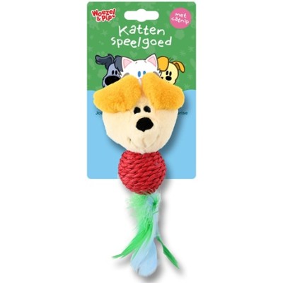 Woezel en Pip Kattenspeelgoed Speelbal met Veren - Pip