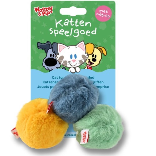 Woezel en Pip Kattenspeelgoed - Pluche Speelballen 3st
