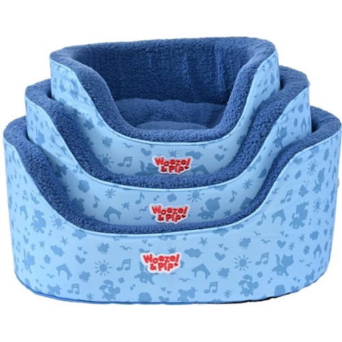 Woezel en Pip Slaapmand met Rand - Blauw 50cm
